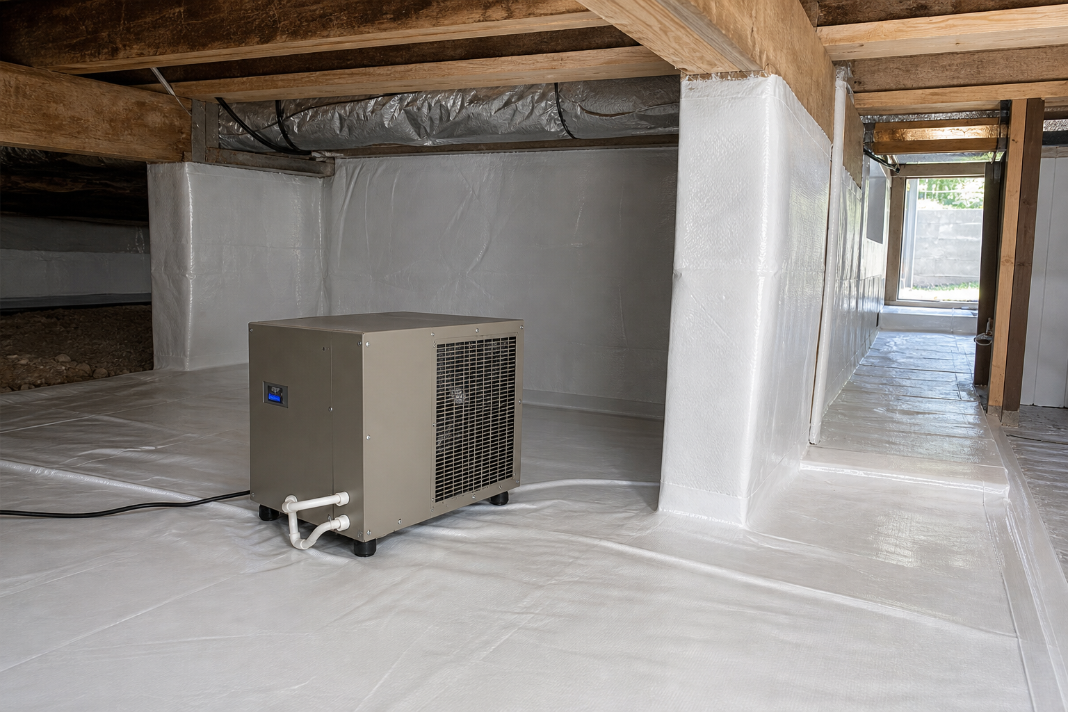 Illustrative crawl space dehumidifier used for Knoxville humidity-control planning