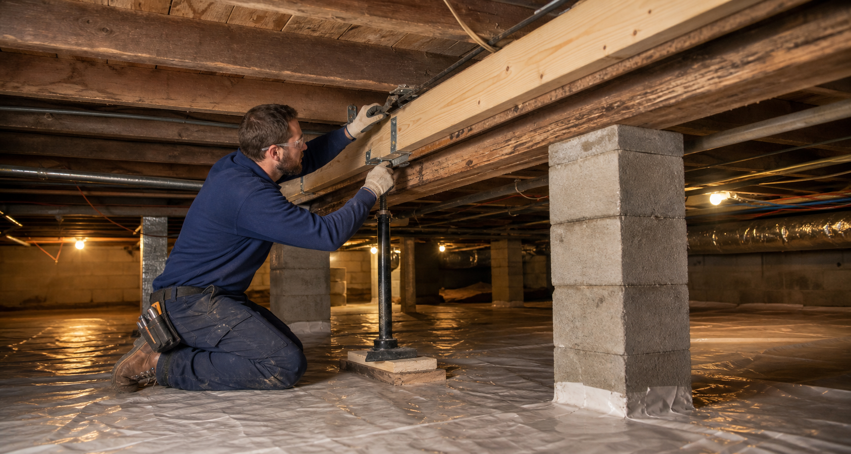 Illustrative crawl space floor joist repair for Knoxville scope comparison